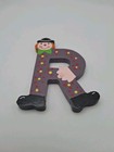 Vtg  Sevi Hand Painted Wooden Alphabet Letter 3 To 4    Clown Child Baby Decor    r 