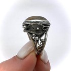 Huge Vintage 925 Sterling Silver Rutile Quartz Filigree Ring Size 7 Handmade