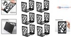 12 Piece Set Of Stylish Black Metal Bookends - Perfect For Home And Office Decor