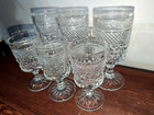 Anchor Hocking Wexford Diamond Cut Stemware 3-6 5   3-5 5  Set Of 6