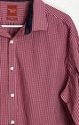 Penguin Mens Slim Fit 17 36- 37 Dress Shirt Red Plaid Button Down Long Sleeve