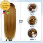 Cosmetology Manikin Doll Head With 80 real Hair For Hairdresser Practice Styling