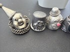7 Vintage Collector Thimbles Pewter Metal 1 Bell  