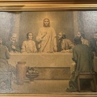 Vintage Last Supper Cardboard Litho Print C  Bosseron Chambers Gold Frame