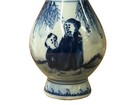 6  Oriental Blue White Scenery Graphic Small Porcelain Art Vase Ws5053
