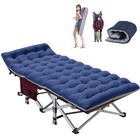 Portable Single Size Folding Metal Bed Long Portable W  Carry Bag Camping Hiking