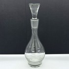Crystal Decanter Set Etched 4 Glasses Poland Schooner Clipper Sailboat Ship Vtg