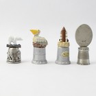 Lot Of 4 Pewter Travel Souvenir Thimbles Alaska California Florida