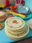 Vintage Children   s Toy Kitchen Dishes Plates Chilton Wendy s Pillsbury Aluminum