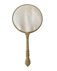 Vintage Ornate Handheld Vanity Mirror Gold Tone Floral Beveled 14  Antique Style