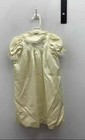 Vintage Baby Baptism Gown Outfit Set Cream Ivory Satin Floral Lace Bonnet