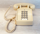 Vintage Cortelco Push Button Touch Tone Desk Phone Beige 250044 2002 Very Nice