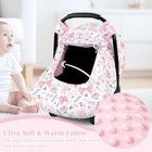 Baby Car Seat Cover Winter  Windproof Carseat Covers For Newborn Pink Flowers 