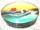      Large 1861 Aivazovsky Storm Ship     Russian Lacquer Box Fedoskino Vintage Ussr