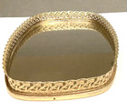 1950s Mid Century Dresser Mirror  tray Vintage Golden Filagree 14 X 8 Inches 