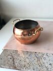 Beautiful Vintage Copper Pot   Planter   Container D  cor With Brass Handles