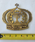 Jewish Hebrew 12 Tribes Of Israel Jerusalem Brass Wall   Door Plaque Crown Shape