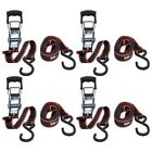 Husky Ratchet Tie-down Straps 4-pack 1 In  X 12 Ft  Quick Release Hook 500 Lbs 
