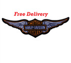 Harley-davidson 15 Inch Wing Large White Orange Embroidered Patch Sew On   Iron