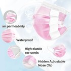 100 Pcs Pink Disposable Face Mask - 3 Ply Filter 1 Count  pack Of 1   