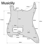 Musiclily Pro 3ply Black Uncovered H Pot Pickguard For Tom Delonge Strat Guitar
