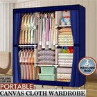 71  Portable Closet Wardrobe Clothes Rack Storage Organizer With Shelf Blue