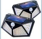 4pack 100led Solar Power Motion Sensor Wall Light Outdoor Garden Security Lam