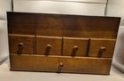 Vintage Tabletop 5-drawer Wooden Sewing Cabinet With Spool Rack   Notions