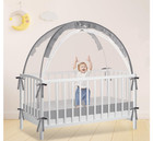Crib Tent Crib Net To Keep Baby In  Pop Up Crib Tent Canopy Large Grey New  S31k