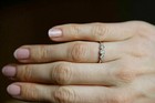 1 5ct White Round Cut Moissanite Engagement Ring 5-stone 14k White Gold Size 8 5