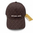 New Michael Kors Mk Monogram Logo Women   s Brown Strap-back Baseball Cap Hat