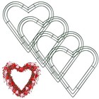  Pack Heart Wire Wreaths Frame Heart Metal Wreath Garland Green Wire 14 Inch 4