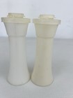 Vintage Tupperware 6 5    White Hourglass Salt   Pepper Shakers Set 718