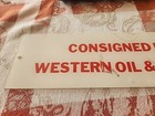Rare Vintage Western Oil   Fuel Company Plexiglass Placard Sign 18  X 4 