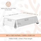 Classic White Tablecloth 90x132 - White Table Clothes For 6 Foot Rectangle Ta   