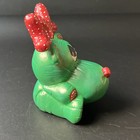 Vtg Kimple Mold Ceramic Reindeer Figurine Hand Painted Red Green Christmas Decor