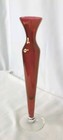 Bud Vase Cranberry Glass Single 10 5  Tall Vintage 