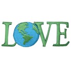 Love Earth Applique Patch - Embroidered Earth Day Badge 2-5 8   iron On 