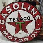 Texaco Motor Oil  Pure Porcelain Enamel Heavy Metal Sign 48 Inches Double Side