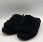 Ugg Fluff Yeah Slide Black Sheepskin Slipper Sandal 1095119 Women s Size 8