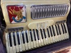 Tested Working  Vintage Piano Nobility Accordion Pearl White W  Case Instrument