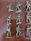 Vintage Marx Wwii German   Us Soldiers 54mm Lot - 32 Figures 23 Poses Gray green