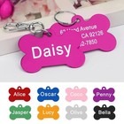 Pet Tags custom Personalized Engraved Dog Cat Id Name Tag bone Aluminum Charm