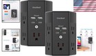 2 Pack Surge Protector Multi Plug Outlet With 5 Ac Outlets   4 Usb Ports