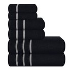 Ultra Soft 6 Pack Cotton Towel Set  Contains 2 Bath Towels 6 Piece Set Black