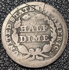 1847 Seated Liberty Silver Half Dime 5c -  Ships Free 