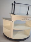 American Girl Doll Graces Bakery Counter Display W drawer shelves Black   White
