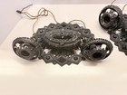 Pair Antique Art Deco Cast Metal 2-light Ceiling Fixtures 1920s 1930s