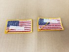 Lot Of 2 Us American Flag Reverse Shoulder Patch Orange Border  Made In The Usa