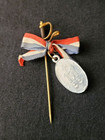 Ww1 French Antique Religious Medal Saint Mary 1914-1918 War Officer Sword Brooch